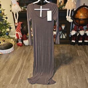 Lululemon Drapey Softstreme LS Maxi Dress! Nwts, Sz Medium, Espresso. AMAZING!!